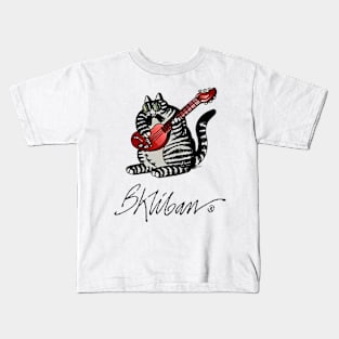 B Kliban Cat Guitar Kids T-Shirt